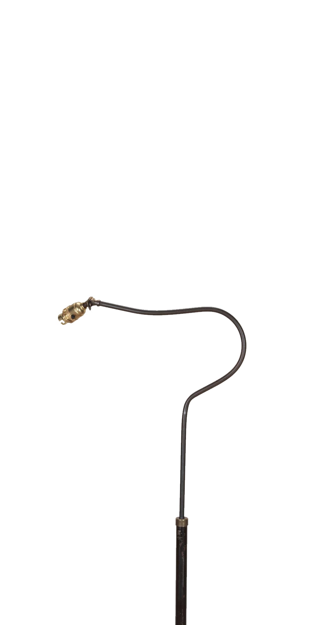 20th Century French neoclassical revival telescopic iron and brass floor lamp with adjustable bulb holder.
