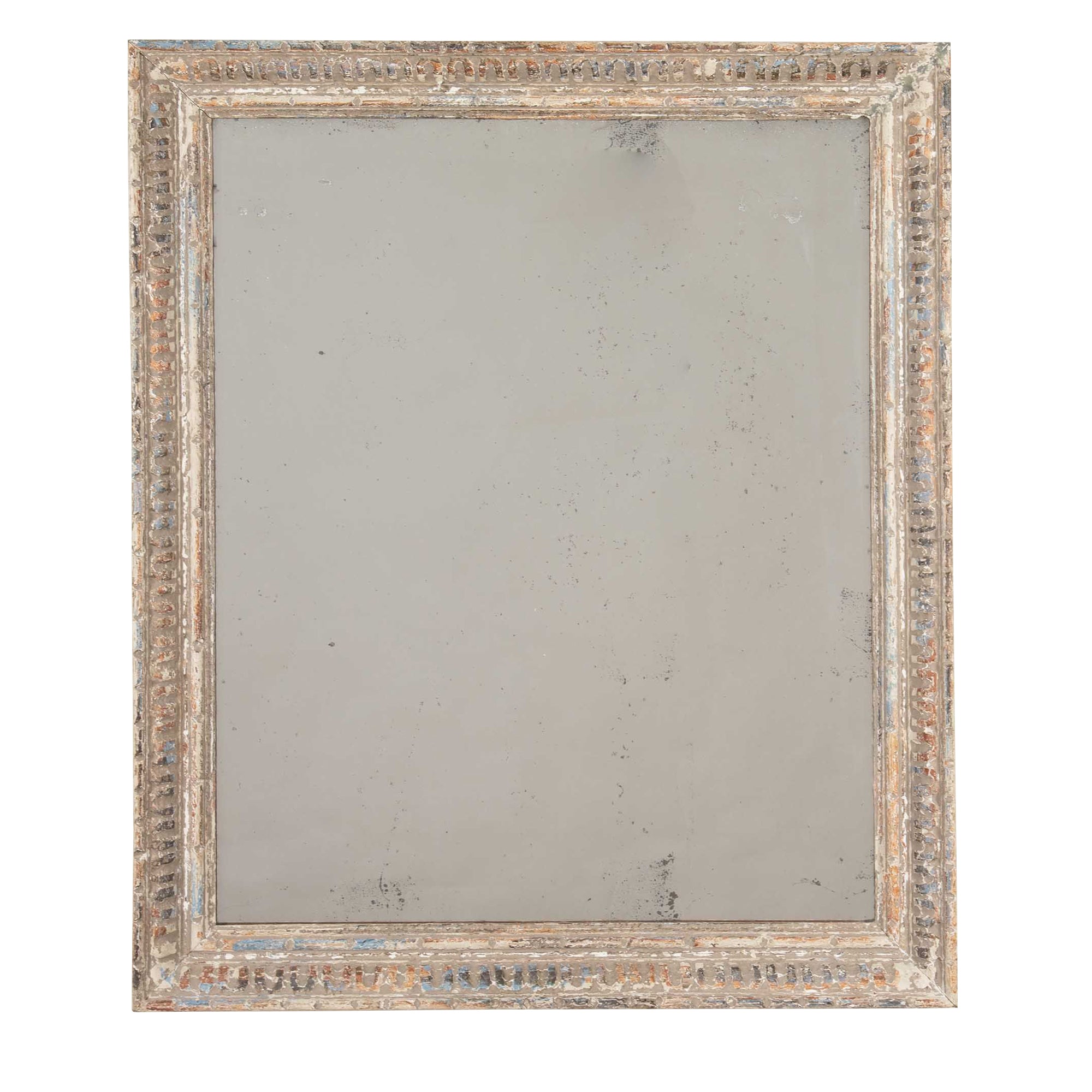 Early 20th Century French Carved Painted Mirror
