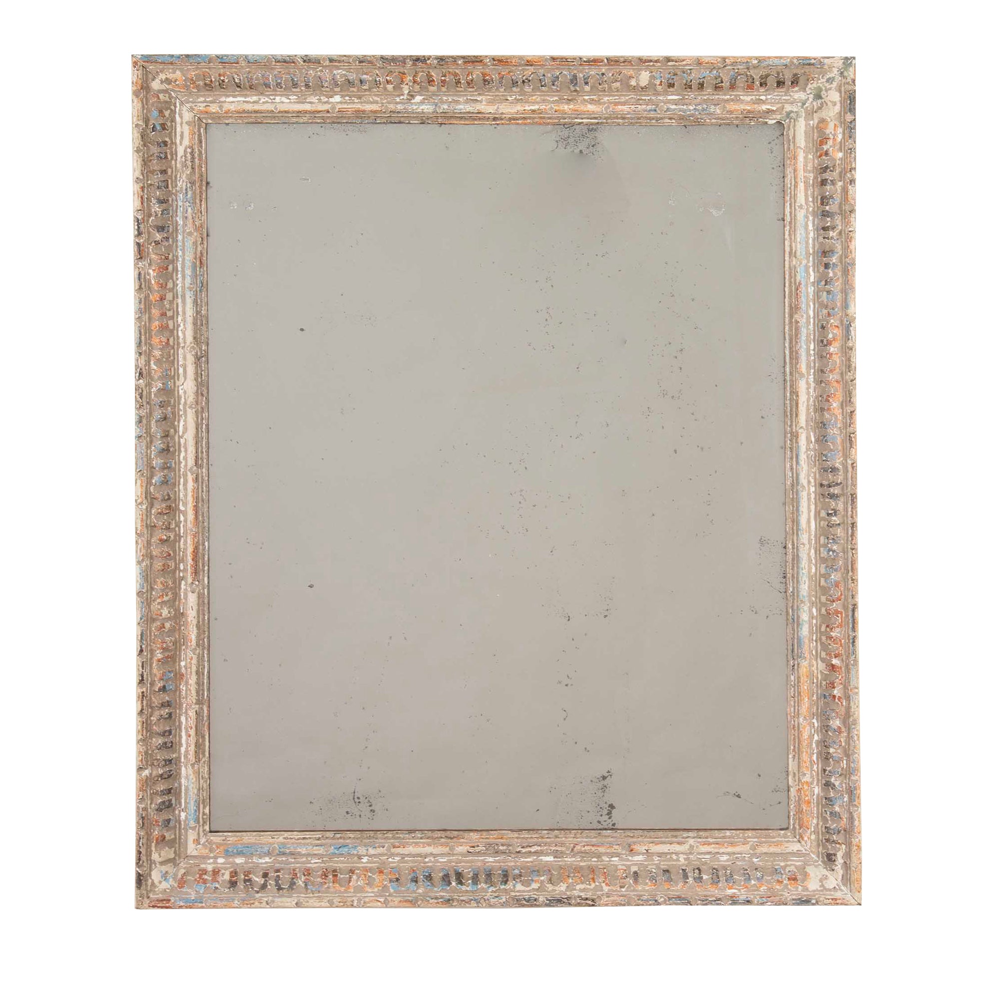 Early 20th Century French Carved Painted Mirror