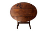 Charming19th century French fruitwood vendange table with lyre base .