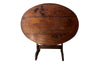 Charming19th century French fruitwood vendange table with lyre base .