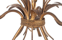 Mid century gilt tole wheat sheaf chandelier