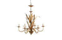 French mid 20th century gilt metal chandelier with foliate decoration - French antique chandeliers