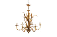 French mid 20th century gilt metal chandelier with foliate decoration - French antique chandeliers