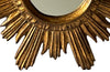 Mid 20th Century decorative Spanish giltwood sunburst mirror with rays. 