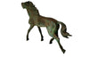 Decorative mid-20th Century French brass horse statue in a patinated bronze finish.