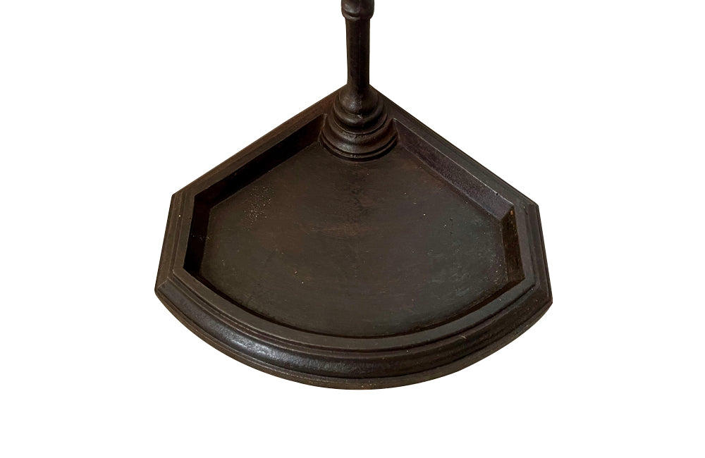 Elegantly simple late 19th Century French iron faux bamboo umbrella or stick stand.