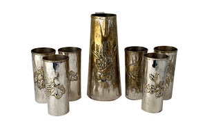 Worn silverplate drinks service by  the renown Italian silversmiths, Brandimarte circa 1970
