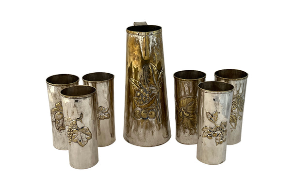 Worn silverplate drinks service by the renown Italian silversmiths, Brandimarte circa 1970