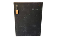 1970s mirror with burgundy acrylic frame and brass banding. Italian