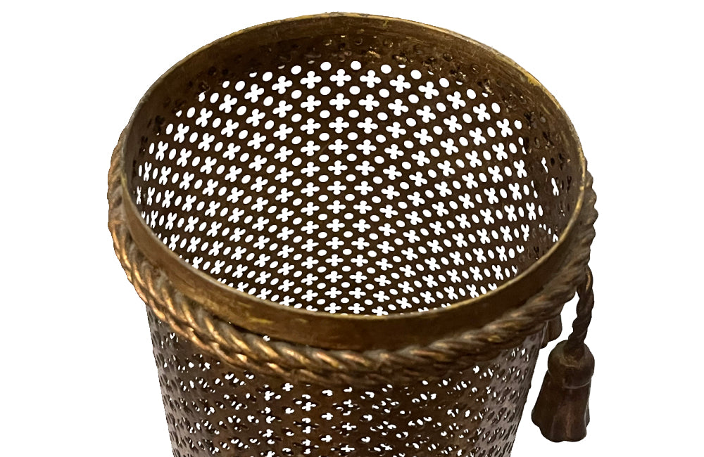 Mid-Century Italian gilt metal umbrella or stick stand attriuted to Li Puma