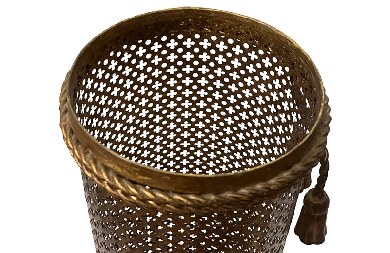 Mid-Century Italian gilt metal umbrella or stick stand attriuted to Li Puma