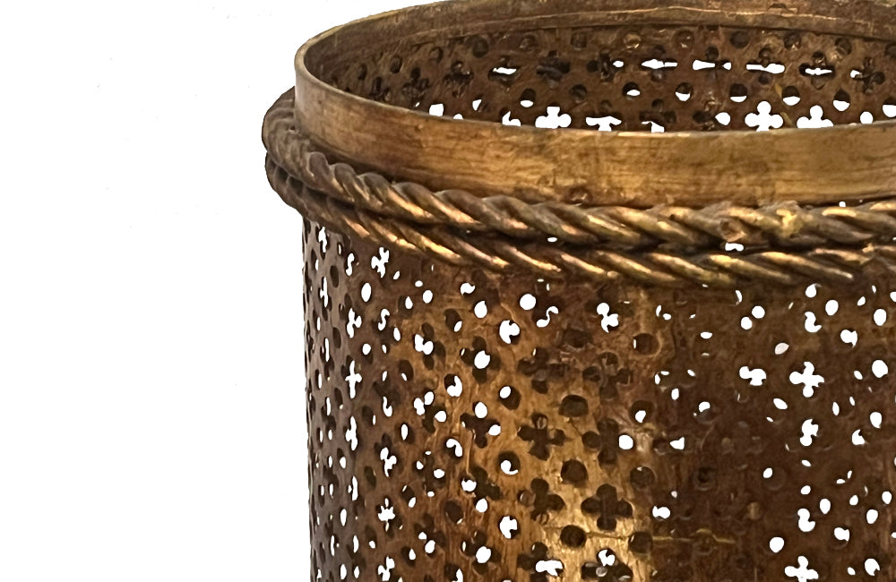 Mid-Century Italian gilt metal umbrella or stick stand attriuted to Li Puma