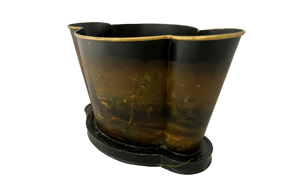 Decorative painted tole wine cooler/ rafraichissoir or cache pot circa mid 20th century