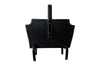 20th century stitched black leather with brass studs magazine holder by Jacques Adnet.