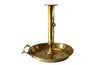 Large brass candle holder in the form of a French 'Rat de Cave' or cellar candlestickw ith adjustable height
