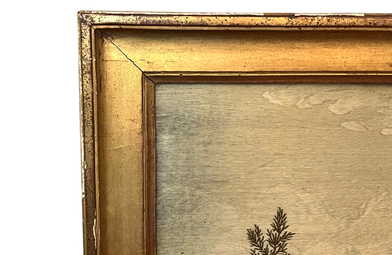 Large early 19th Century French silkwork in its original glazed gilded frame - French Antiques