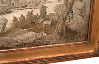 Large early 19th Century French silkwork in its original glazed gilded frame - French Antiques