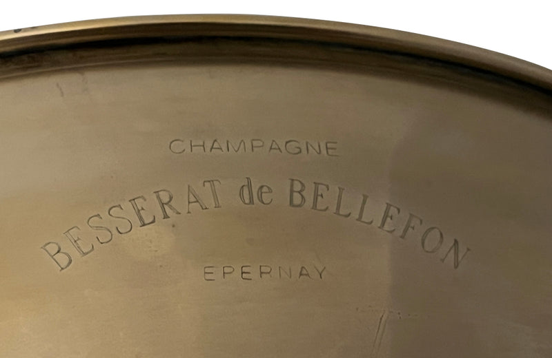 Large mid 20th Century worn silverplate ice bucket for the Champagne house 'Besserat de Bellefon', Epernay.