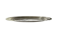 Mid 20th century large French worn silver plate on brass brasserie serving platter.
