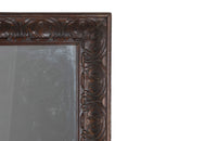 Large 19th Century French oak mirror with a beautifully deep carved oak acanthus motif frame.