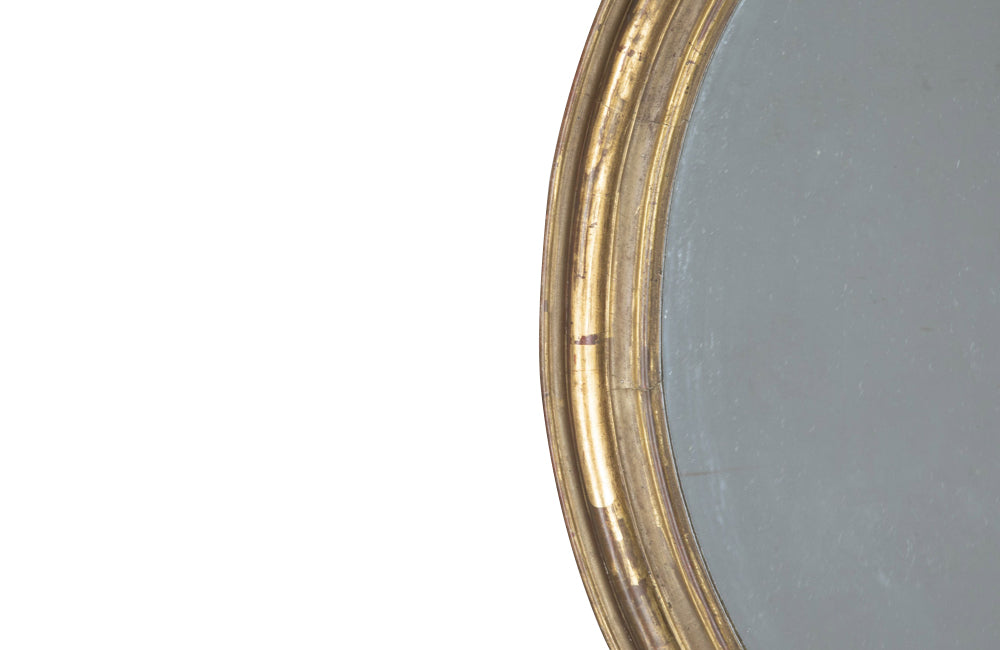 Large 19th Century French Oval Giltwood Mirror