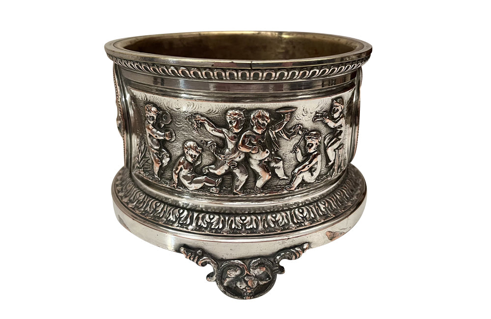 Late 19th Century French Silver-Plated Bacchanalian Bottle Coaster