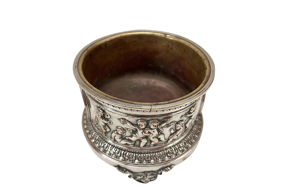 Late 19th Century French Silver-Plated Bacchanalian Bottle Coaster