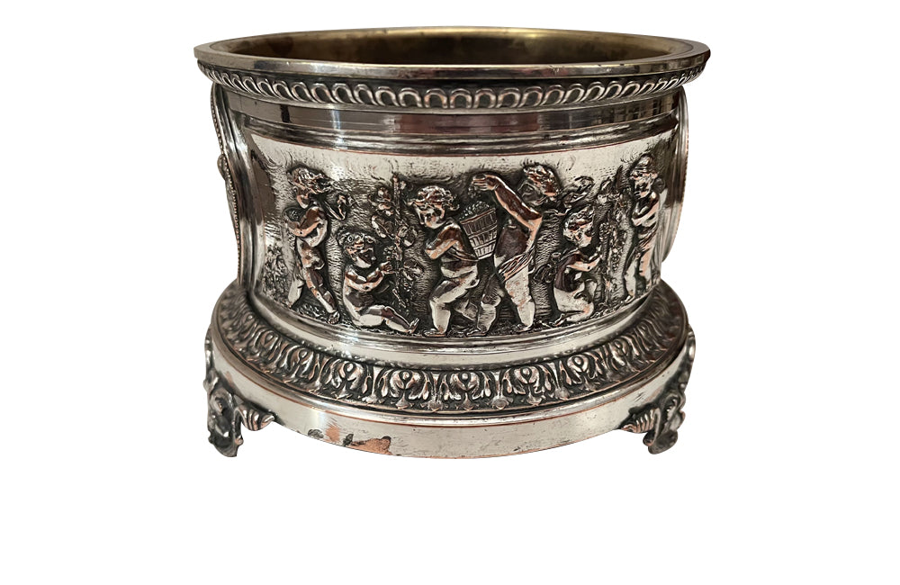 Late 19th Century French Silver-Plated Bacchanalian Bottle Coaster