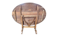 Large 19th Century French Cherrywood Oval Vigneron Table