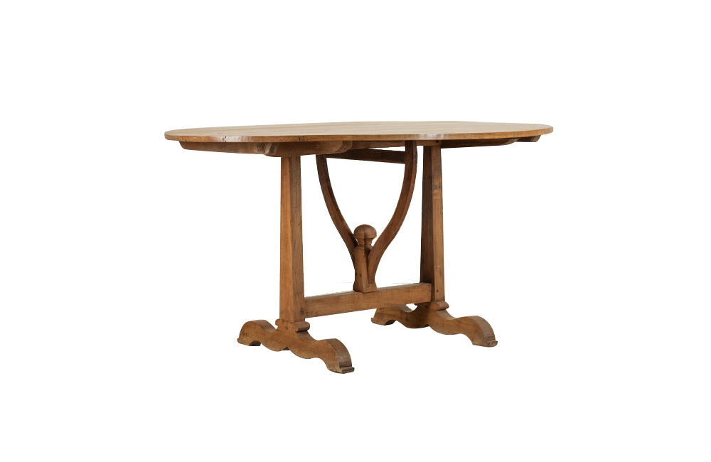 Large 19th Century French Cherrywood Oval Vigneron Table