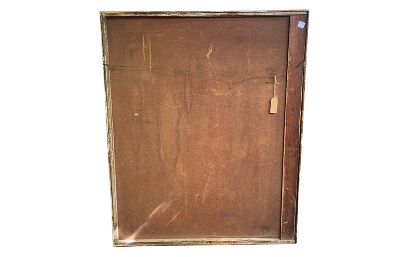 Large mid-20th Century English painted pub sign titled 'The Horse and Jockey'. Signed by the artist, S.Brewin 