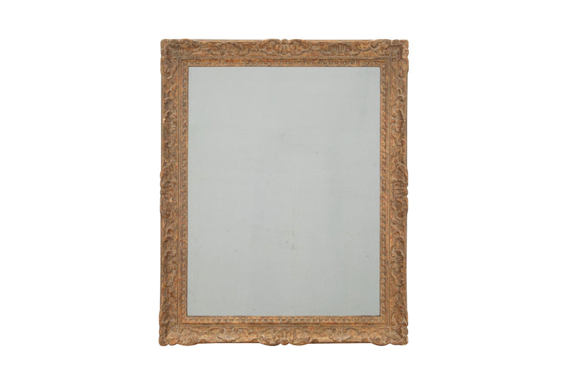 Beautiful large French mirror with old mirror glass and Montparnasse frame with original paint and lovely patination.