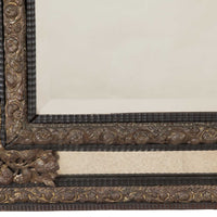 Large Late 19th Century French Cushion Mirror With Floral Motifs