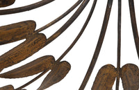 Large Mid-Century Spanish foliate ceiling light with eight branched bulb holders.