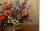 Beautiful still life painting of a bouquet of colourful flowers in a glass vase signed by the artist to the lower right Erich Müller