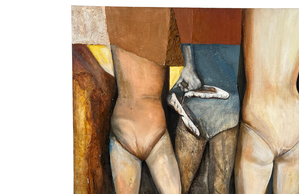 Large 20th Century Oil On Canvas Painting 'The Ballet Class'