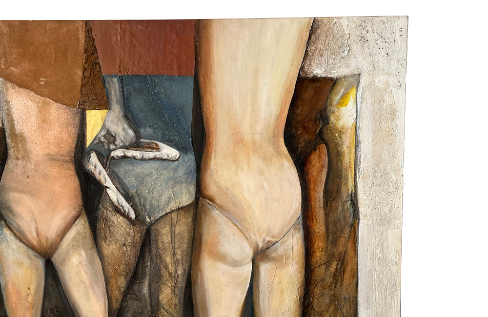 Large 20th Century Oil On Canvas Painting 'The Ballet Class'