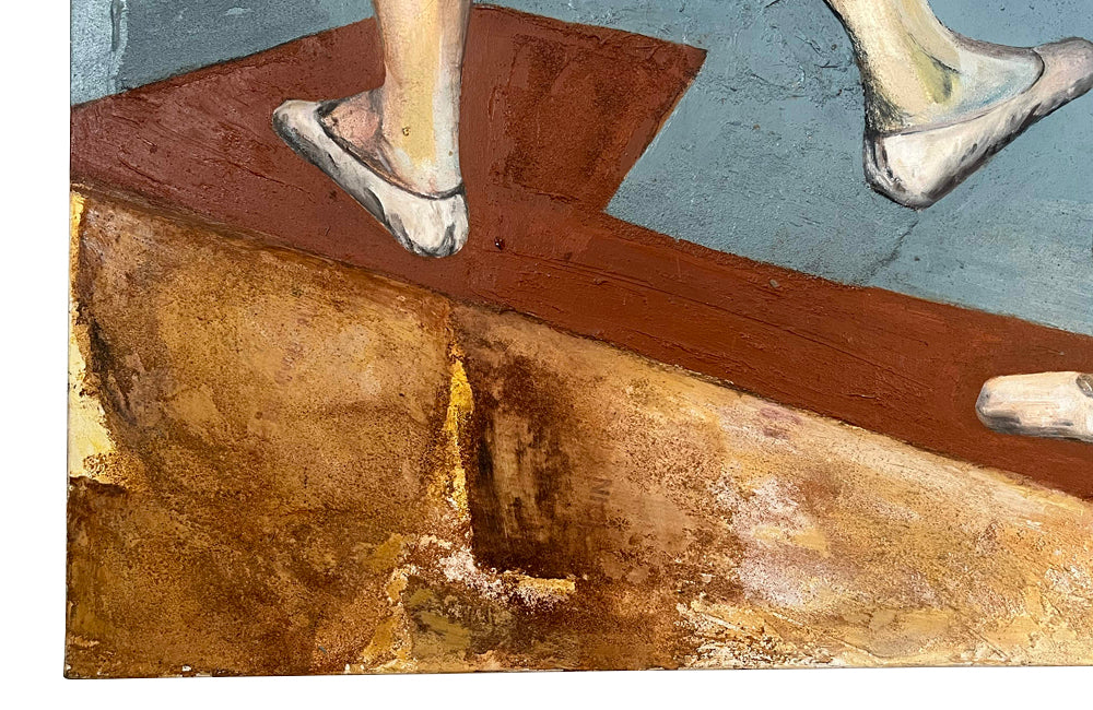 Large 20th Century Oil On Canvas Painting 'The Ballet Class'