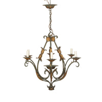 Large Early 20th Century French Wrought Iron Chandelier