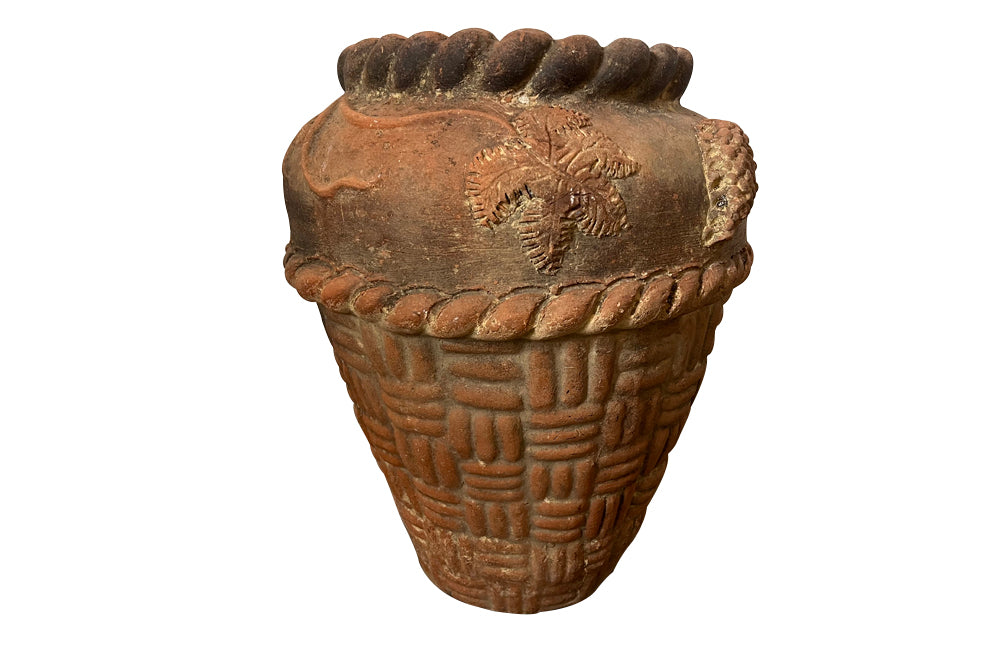 Large Mid-Century French Terracotta Decorative Planter
