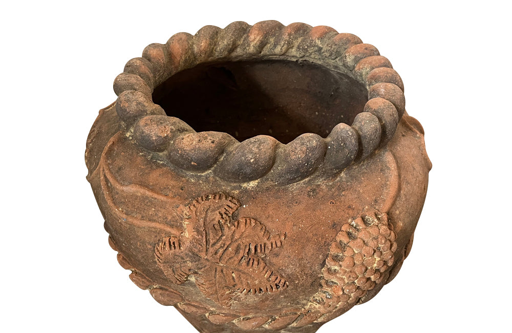 Large Mid-Century French Terracotta Decorative Planter