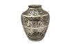 Beautiful mid century crystal vase with silver overlay by the renown French glass makers Saint Graal.