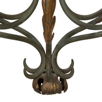 Large Early 20th Century French Wrought Iron Chandelier