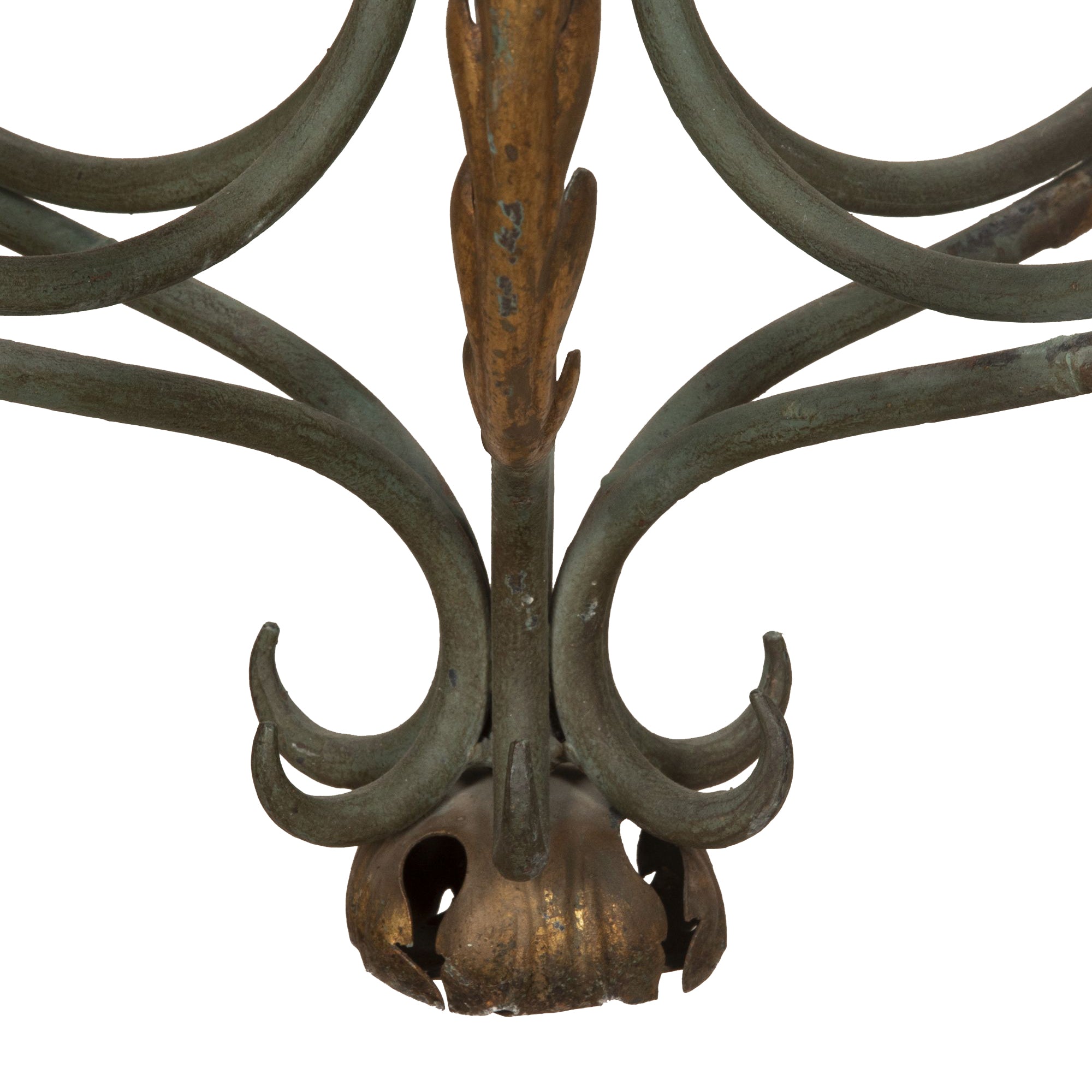 Large Early 20th Century French Wrought Iron Chandelier