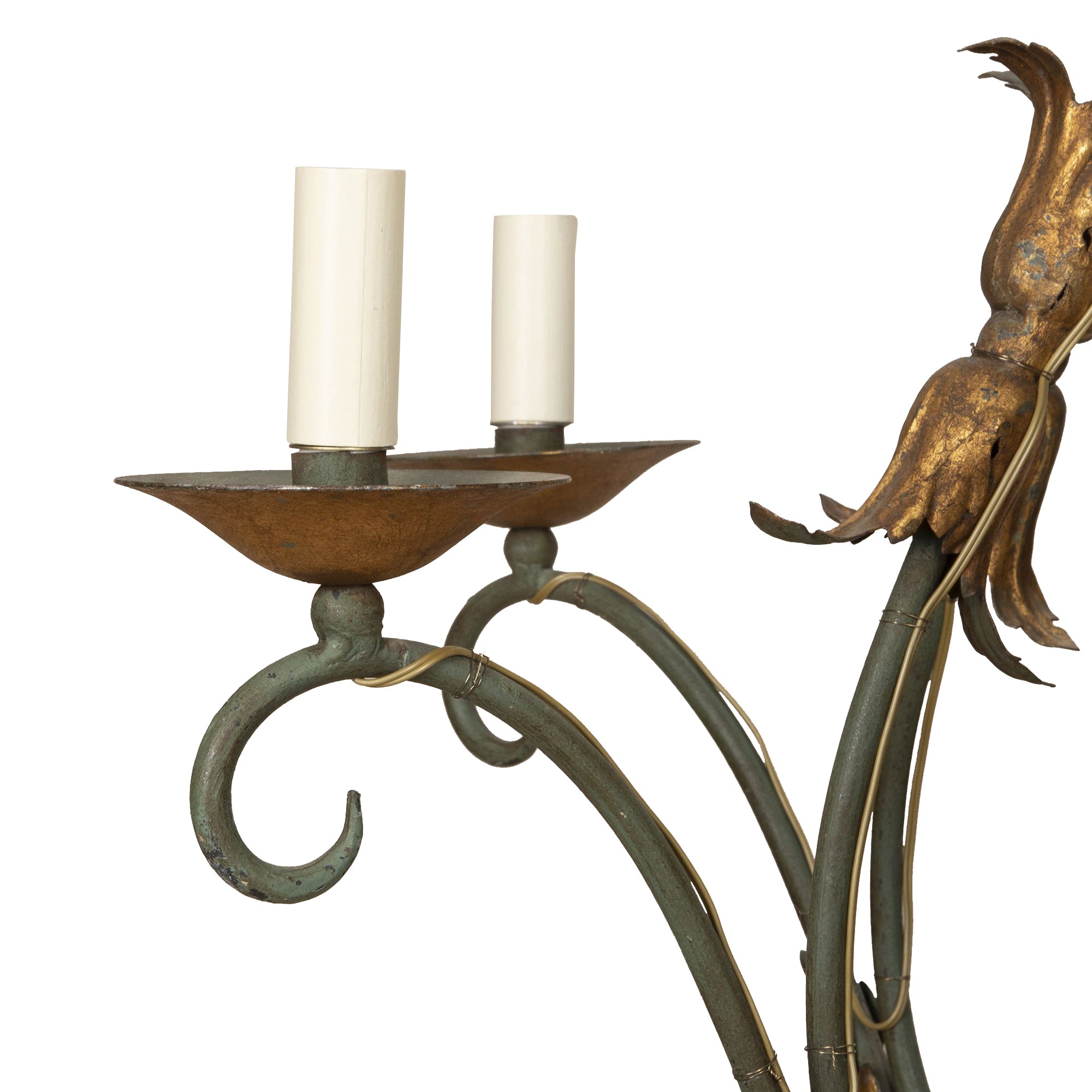 Large Early 20th Century French Wrought Iron Chandelier