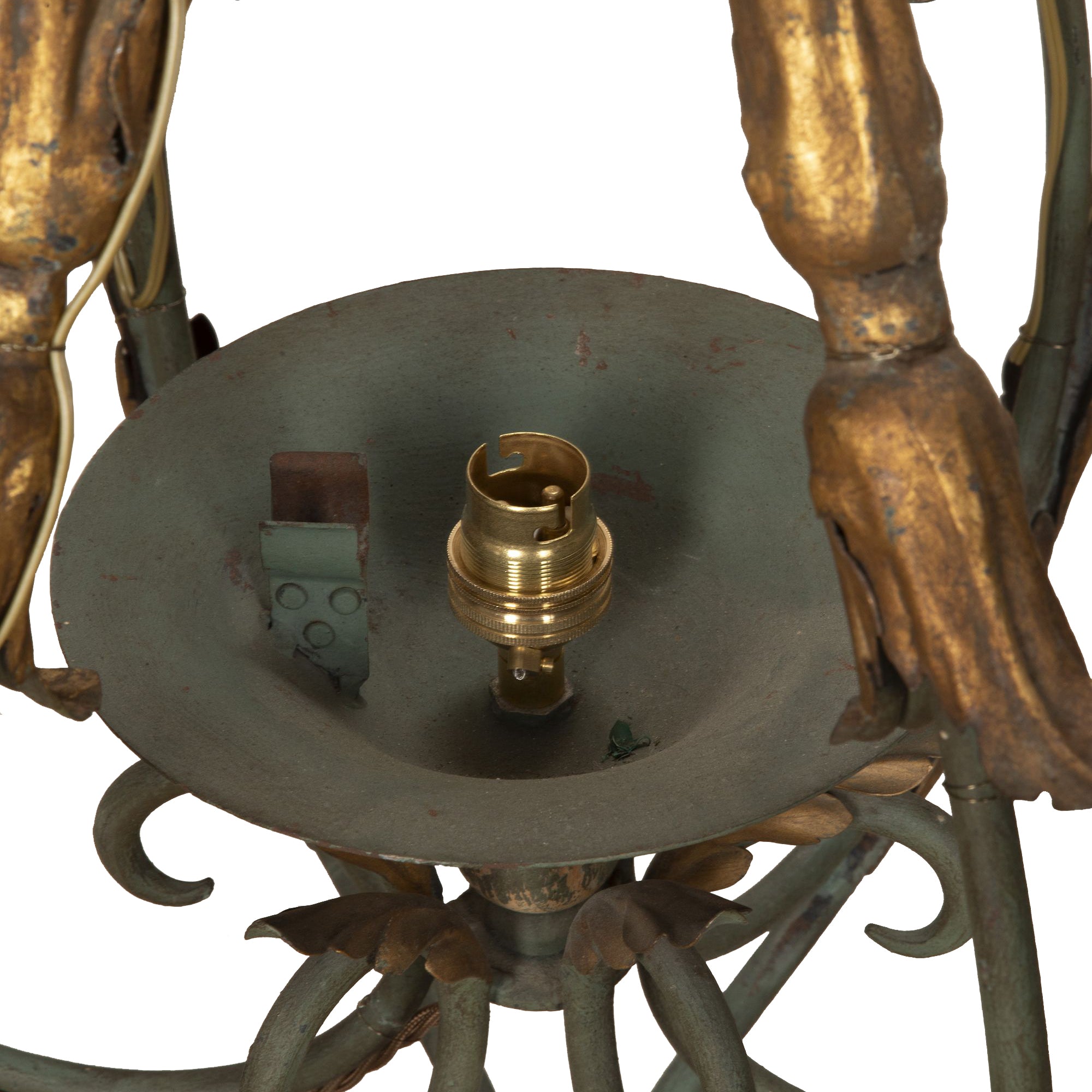 Large Early 20th Century French Wrought Iron Chandelier