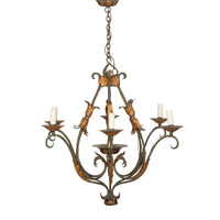 Large Early 20th Century French Wrought Iron Chandelier
