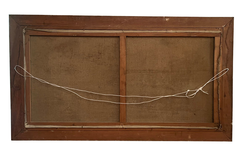 Large mid-20th Century oil on canvas painting of fishing boats off the Saint Tropez coast.