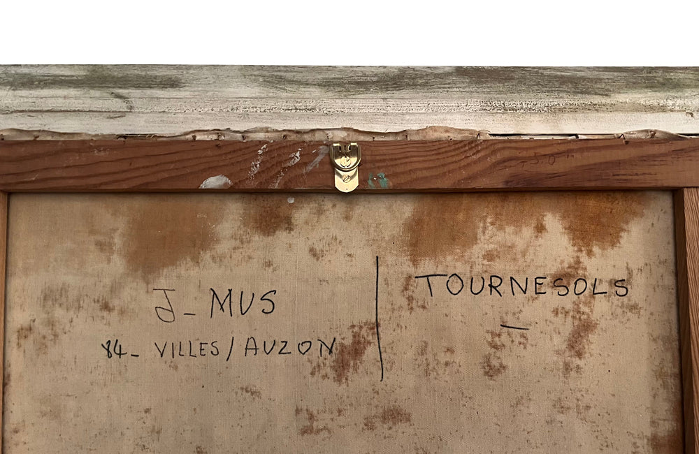 LARGE FRENCH FRAMED STILL LIFE PAINTING OF SUNFLOWERS -CURRENTLY RESERVED-